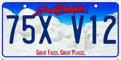 SD license plate 75XV12