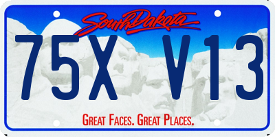 SD license plate 75XV13