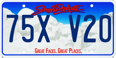 SD license plate 75XV20