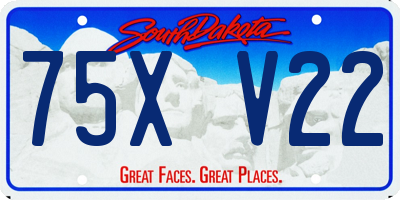 SD license plate 75XV22