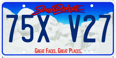 SD license plate 75XV27