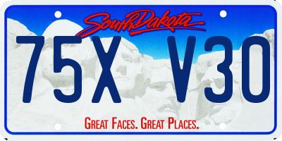 SD license plate 75XV30