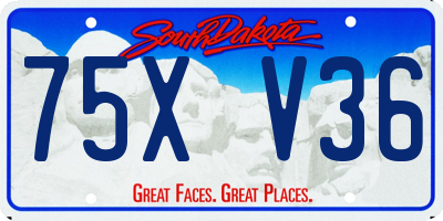 SD license plate 75XV36