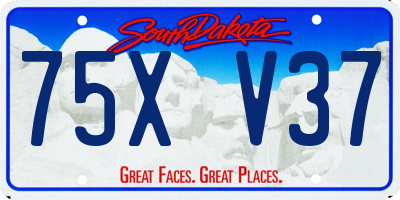 SD license plate 75XV37