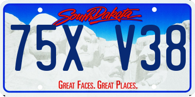 SD license plate 75XV38