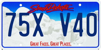 SD license plate 75XV40