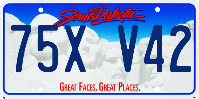 SD license plate 75XV42