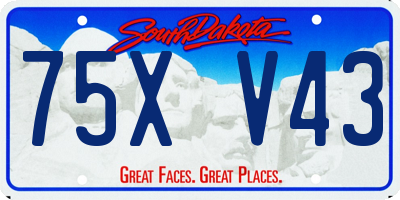 SD license plate 75XV43