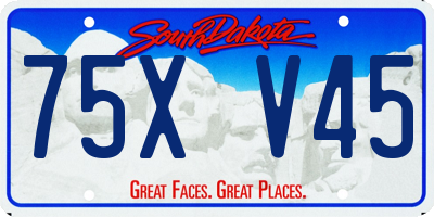 SD license plate 75XV45