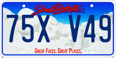 SD license plate 75XV49
