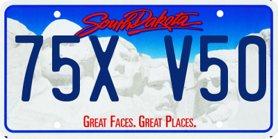 SD license plate 75XV50