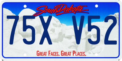 SD license plate 75XV52