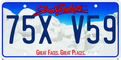 SD license plate 75XV59