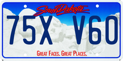 SD license plate 75XV60