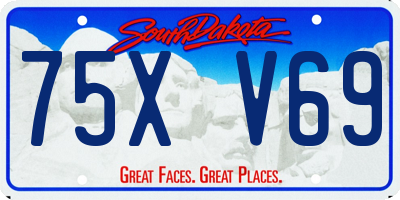 SD license plate 75XV69