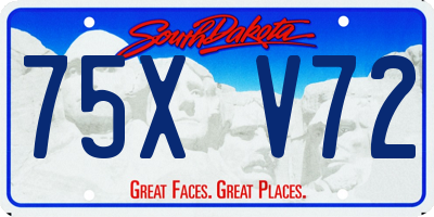 SD license plate 75XV72