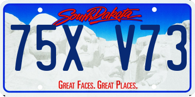 SD license plate 75XV73