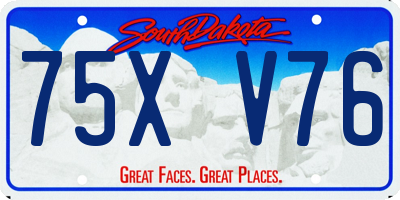 SD license plate 75XV76