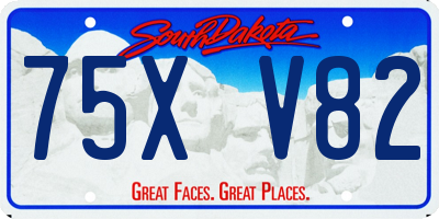 SD license plate 75XV82