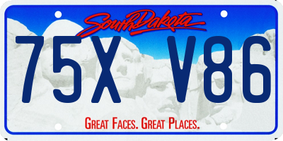 SD license plate 75XV86