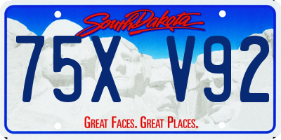 SD license plate 75XV92