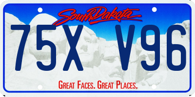 SD license plate 75XV96