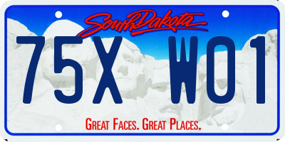 SD license plate 75XW01