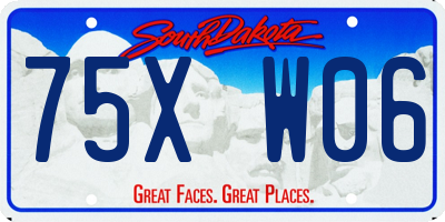 SD license plate 75XW06
