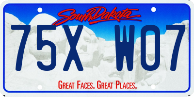 SD license plate 75XW07