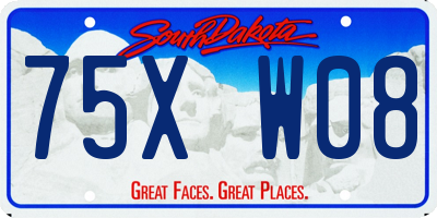 SD license plate 75XW08