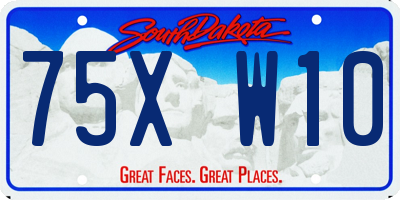 SD license plate 75XW10