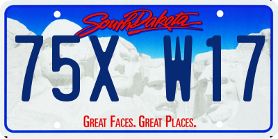 SD license plate 75XW17