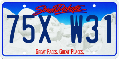 SD license plate 75XW31