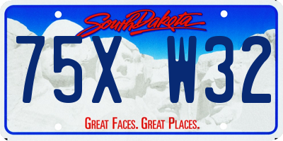 SD license plate 75XW32
