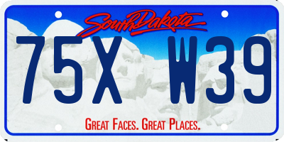 SD license plate 75XW39