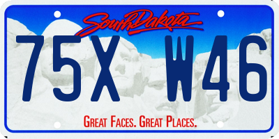 SD license plate 75XW46