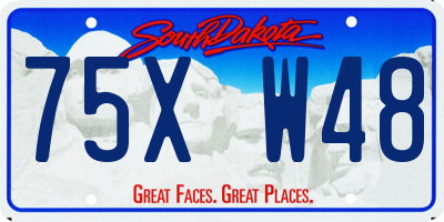 SD license plate 75XW48