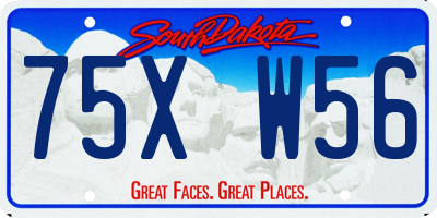 SD license plate 75XW56