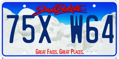SD license plate 75XW64