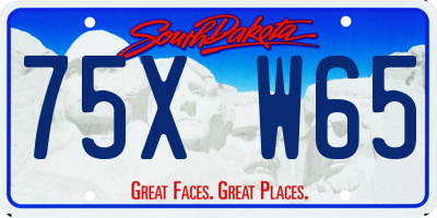SD license plate 75XW65