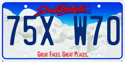 SD license plate 75XW70