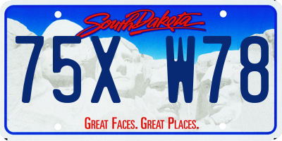 SD license plate 75XW78