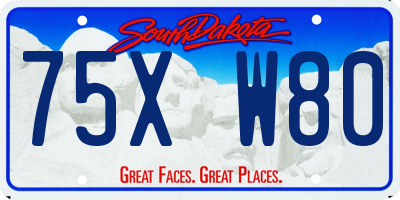 SD license plate 75XW80