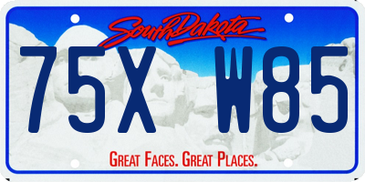SD license plate 75XW85