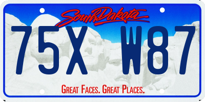 SD license plate 75XW87