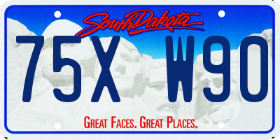 SD license plate 75XW90
