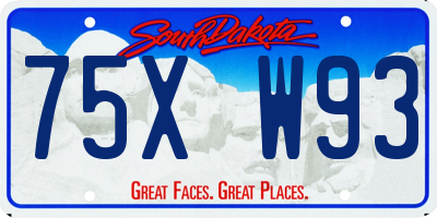 SD license plate 75XW93