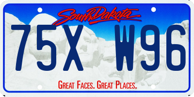 SD license plate 75XW96