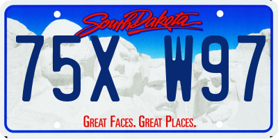 SD license plate 75XW97
