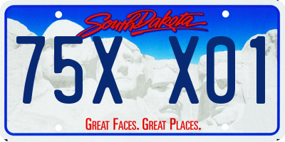 SD license plate 75XX01
